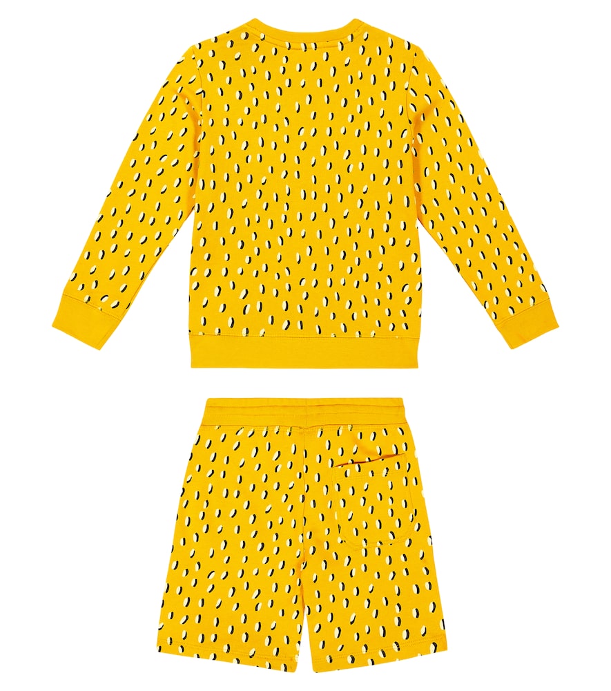 Stella Mccartney Printed Cotton Sweatshirt And Sweatpants Set In Yellow