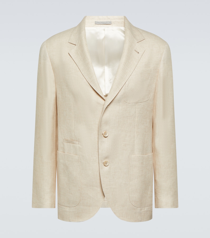 Linen, wool, and silk jacket
