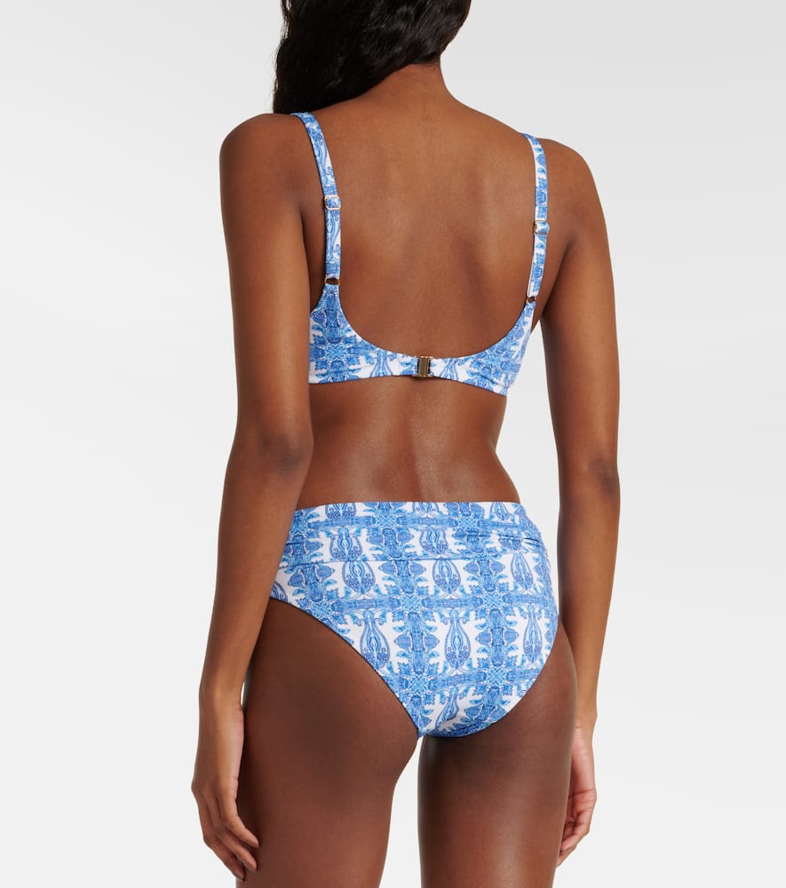 Shop Melissa Odabash Printed Bel Air Bikini Top In Blue