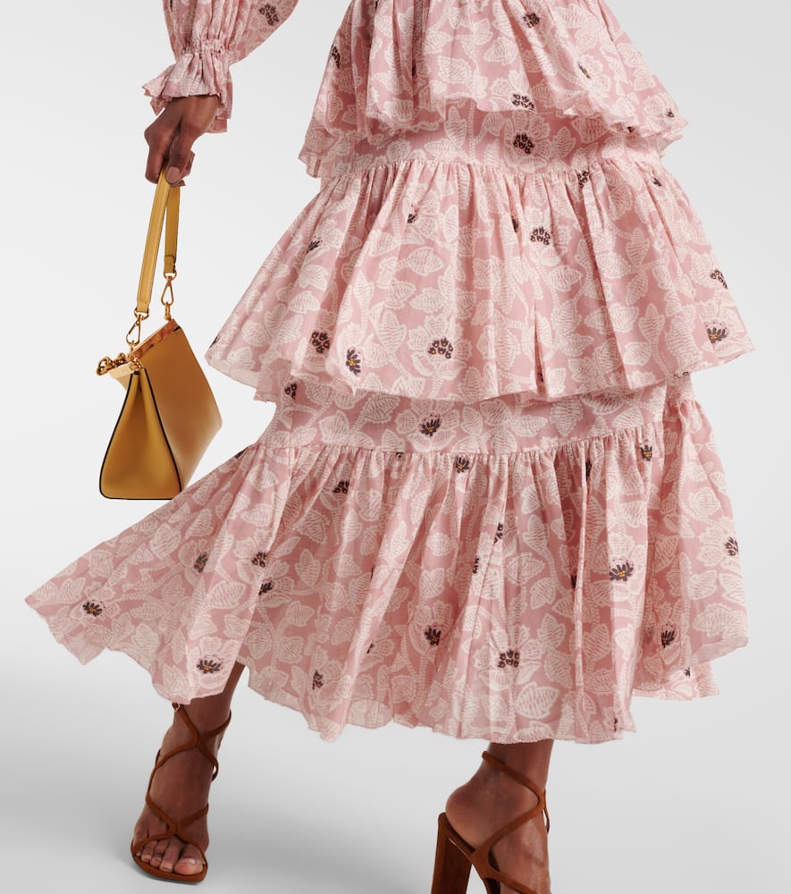 ZIMMERMANN OTTIE FLORAL MIDI SKIRT 