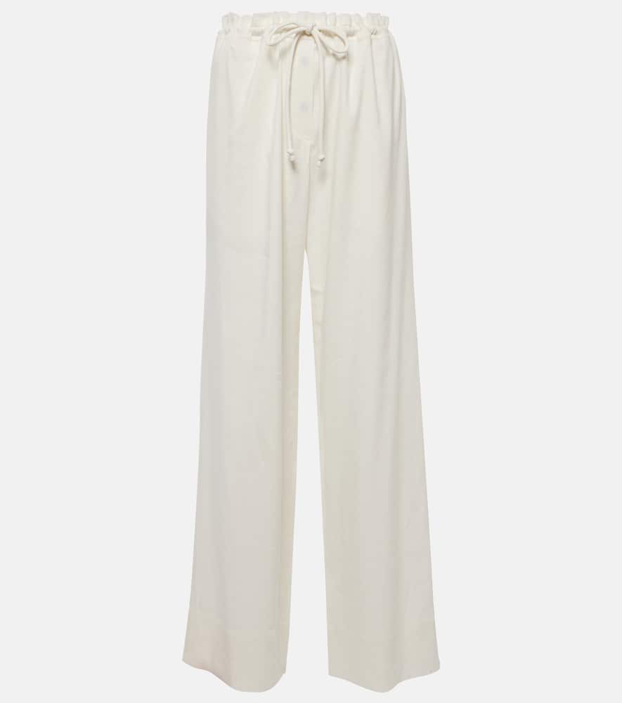 Linen-blend wide-leg pants