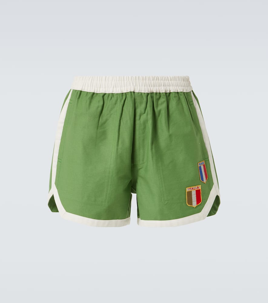 Euro appliqué cotton shorts