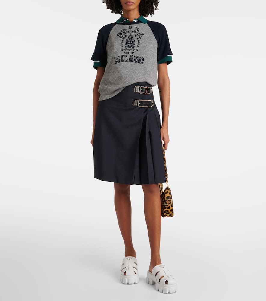 Prada Monolith Rubber Mules In Weiss