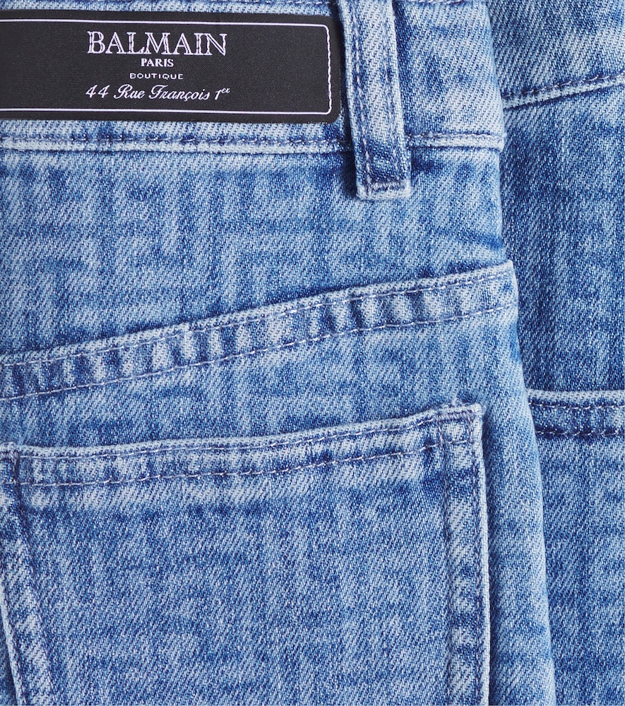  Balmain Kids Balmain Kids Monogram Denim Skirt 
