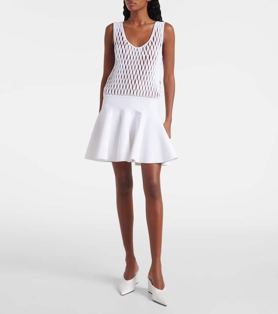Alaïa Skater Minidress In Weiss