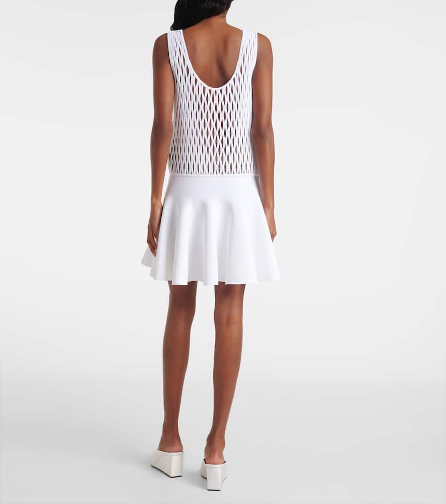 Alaïa Skater Minidress In Weiss