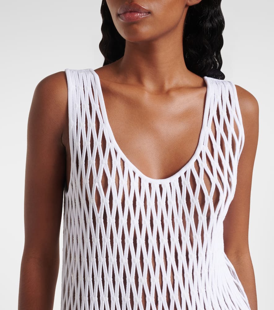 Alaïa Skater Minidress In Weiss