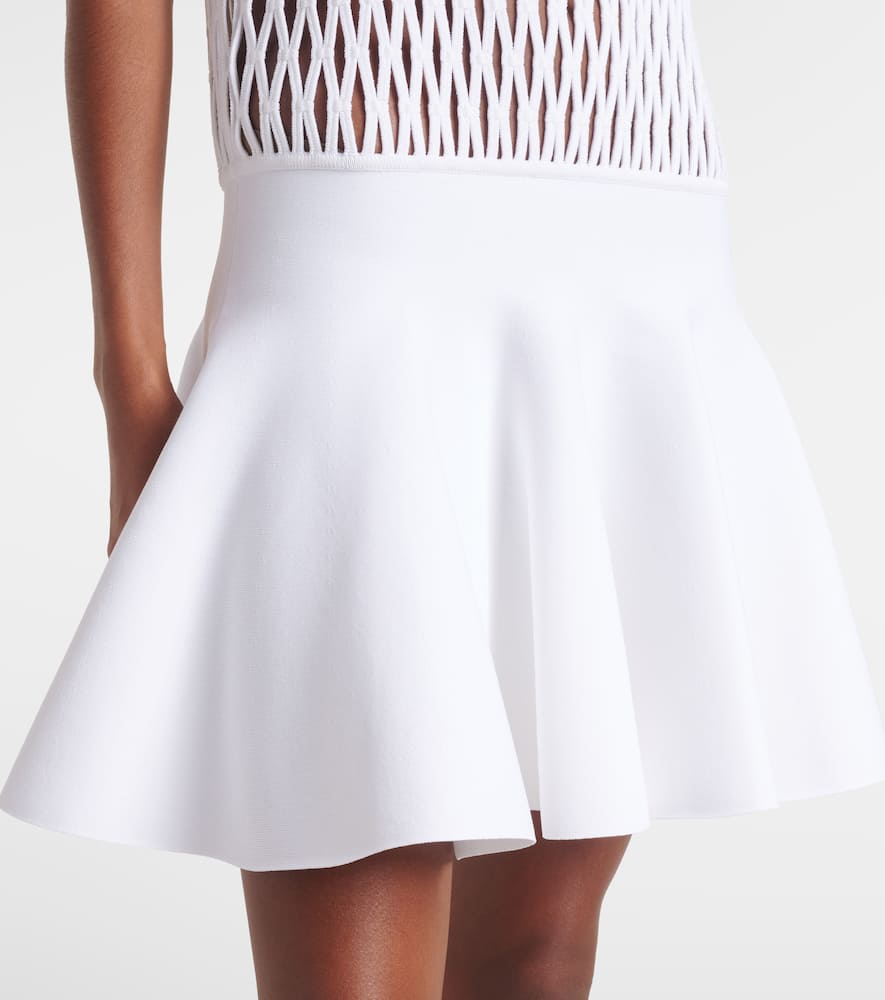 Alaïa Skater Minidress In Weiss