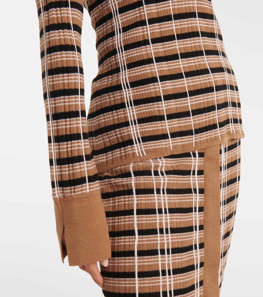 Joseph Checked Wool And Silk Polo Sweater In Neutrals