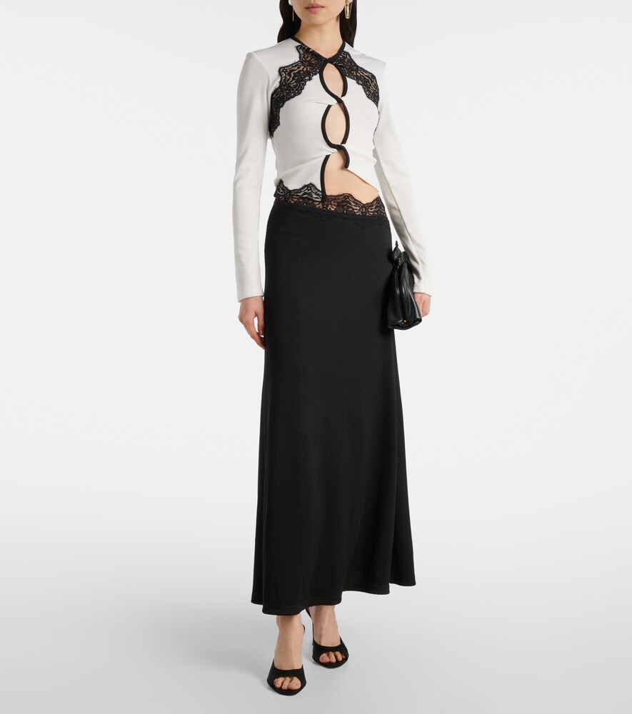Christopher Esber Lace-trimmed cutout maxi dress