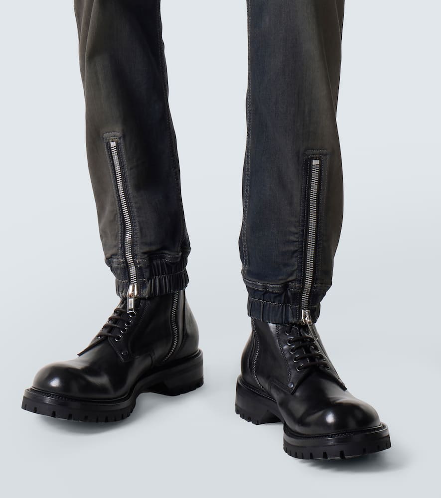 Rick Owens Elastic Waist Cargo Trousers Featuring Pockets In Gray