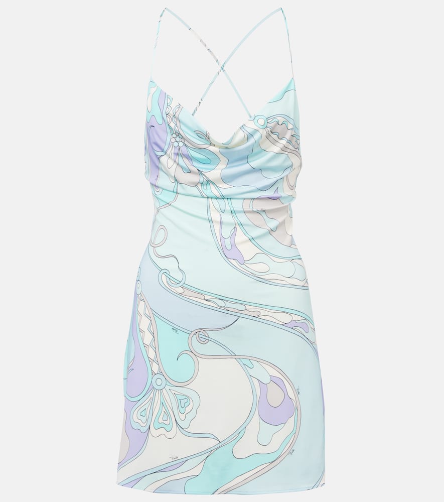 Pucci Orchidee Minidress In Blue