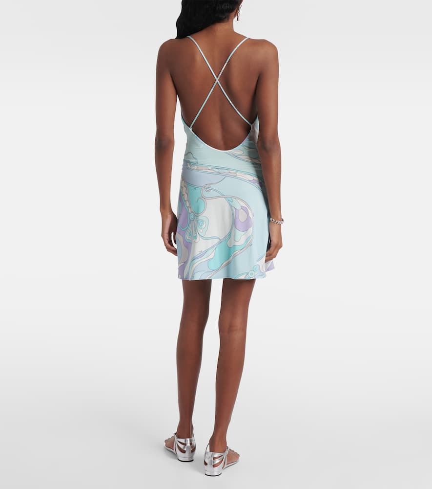 Pucci Orchidee Minidress In Blue