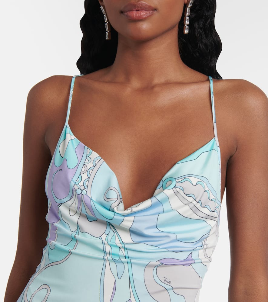 Pucci Orchidee Minidress In Blue