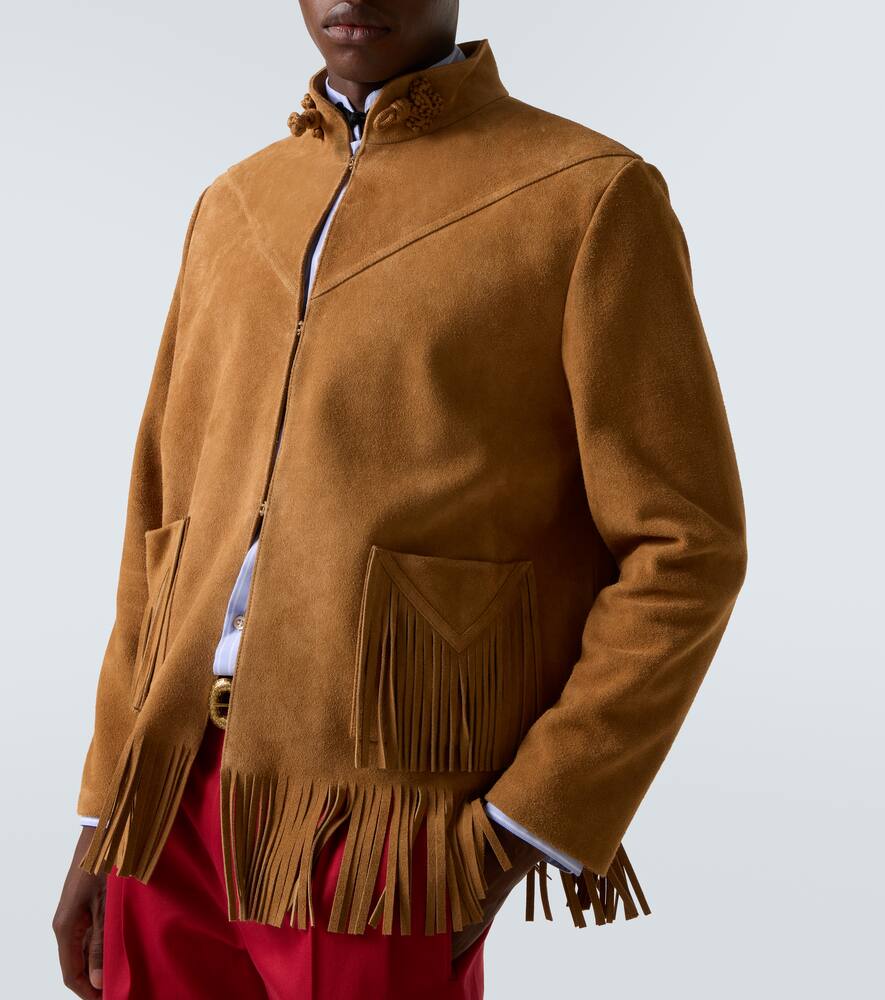 Valentino Turtleneck Long Sleeve Leather Jacket In Nude