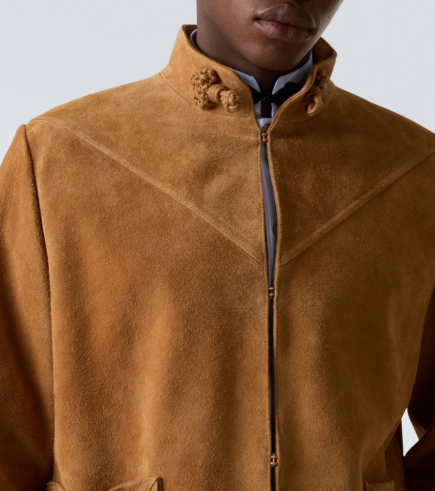 Valentino Turtleneck Long Sleeve Leather Jacket In Nude