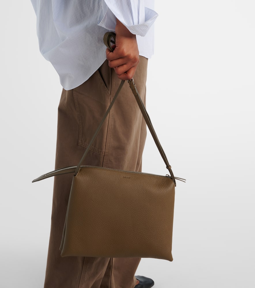 The Row Nu Twin Small Leather Shoulder Bag In Green