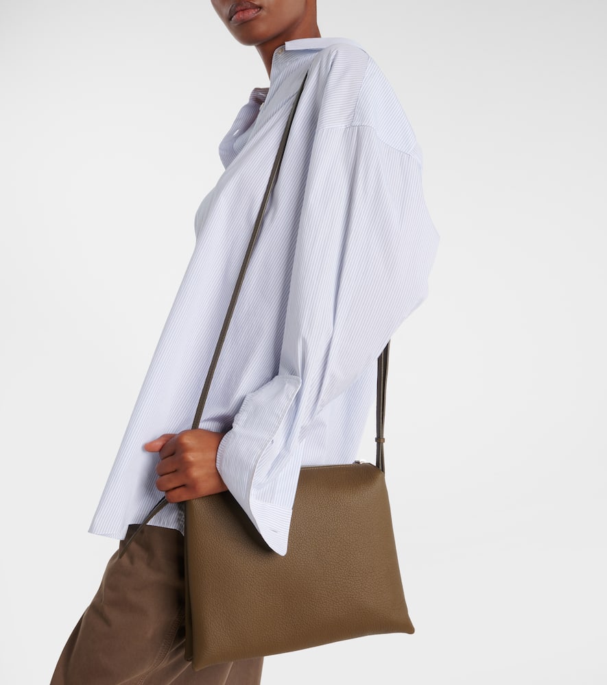 The Row Nu Twin Small Leather Shoulder Bag In Green