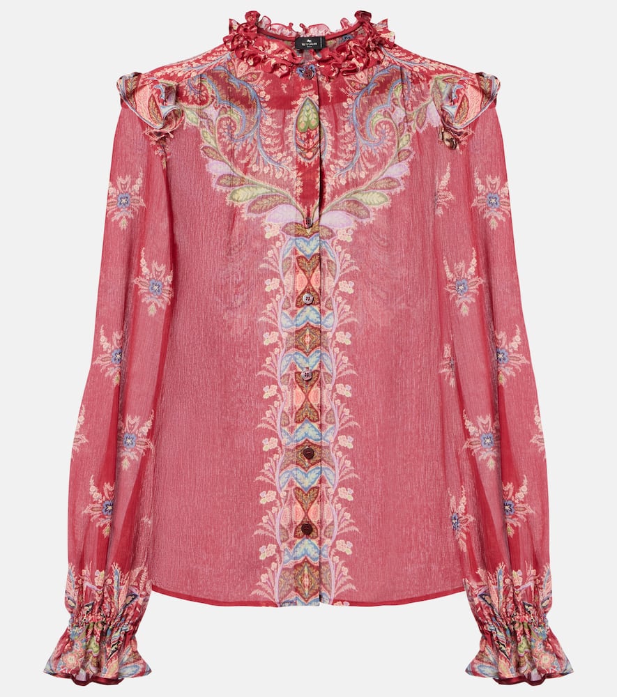Etro Printed Crepon Blouse In Multi