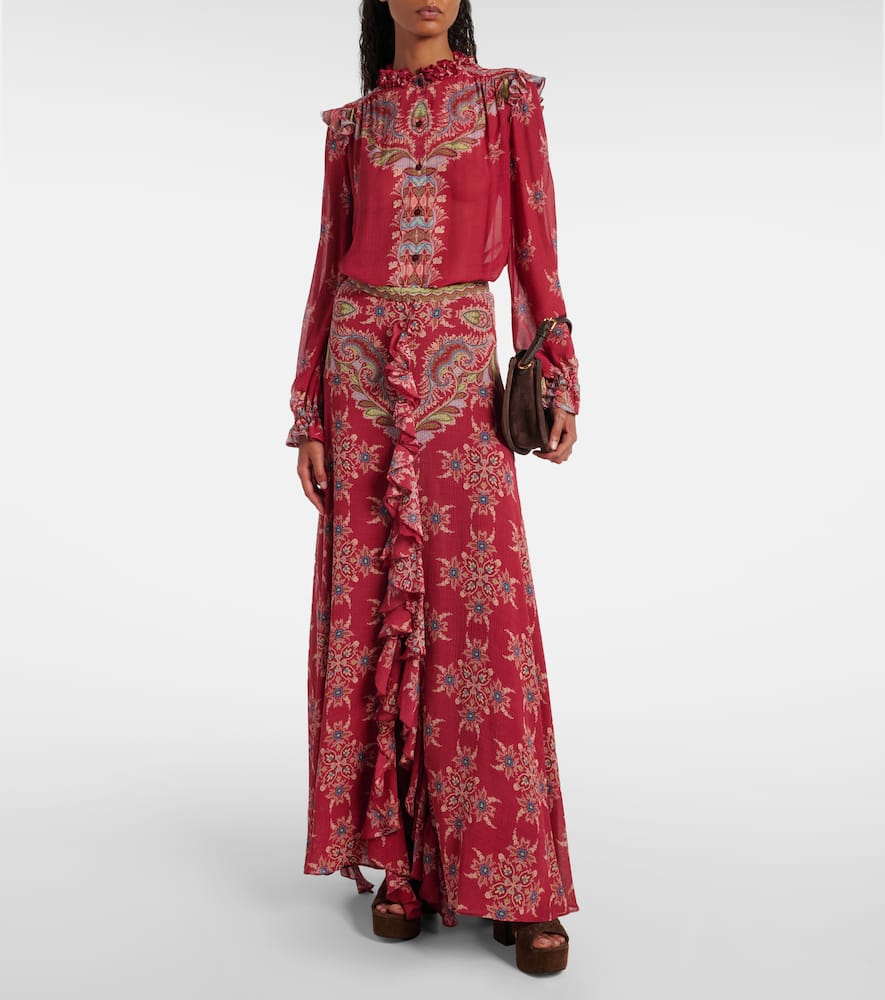 Etro Printed Crepon Blouse In Multi