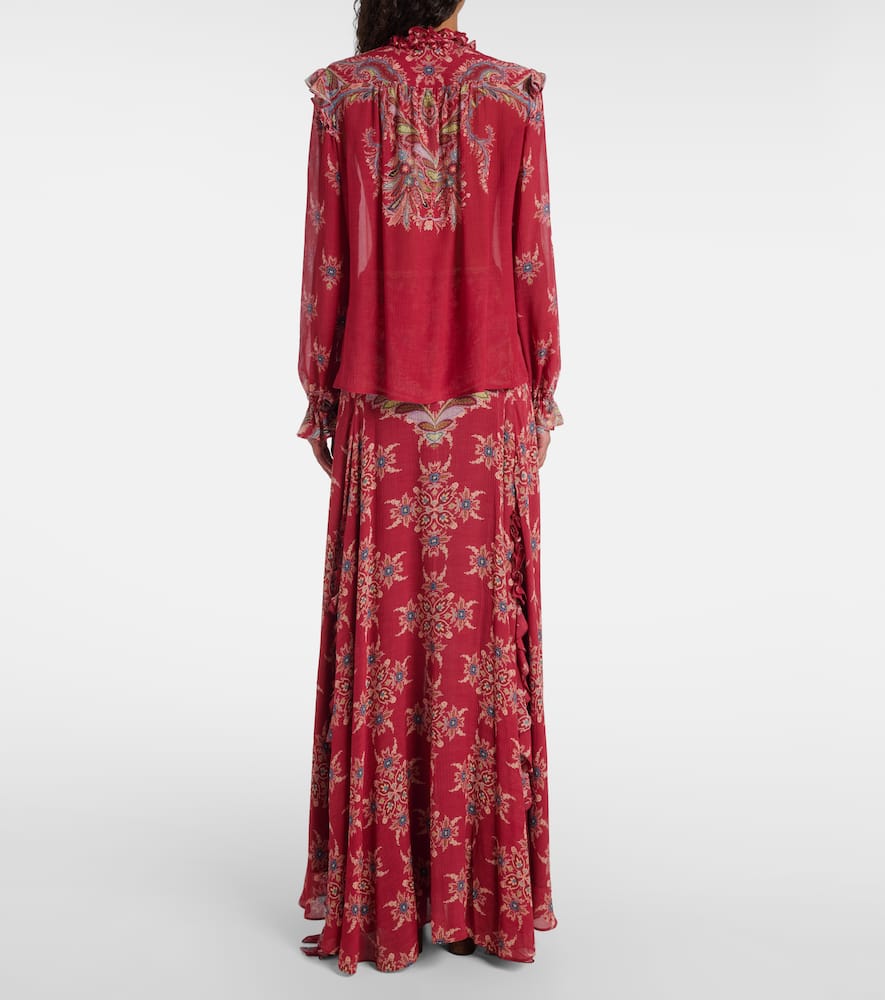 Etro Printed Crepon Blouse In Multi
