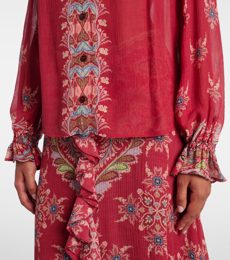 Etro Printed Crepon Blouse In Multi