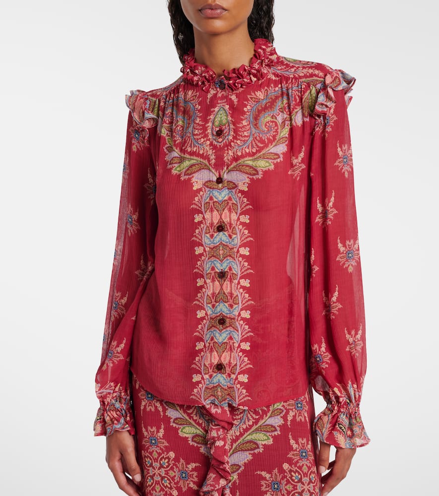 Etro Printed Crepon Blouse In Multi