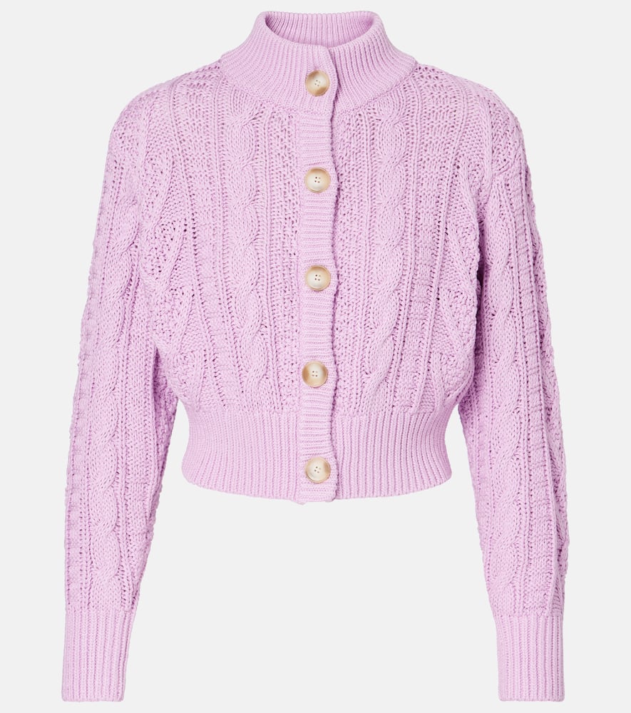 Aleph cable-knit cropped cotton cardigan