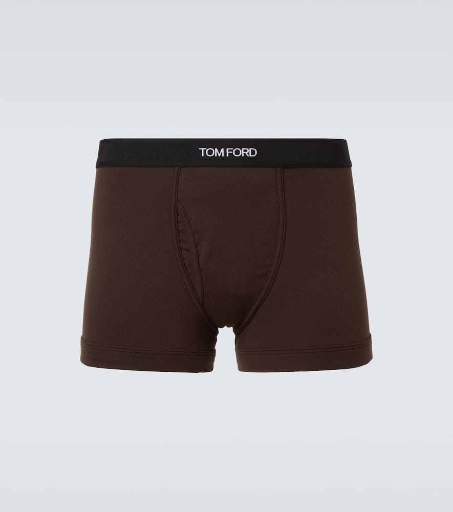 Logo cotton-blend boxer briefs
