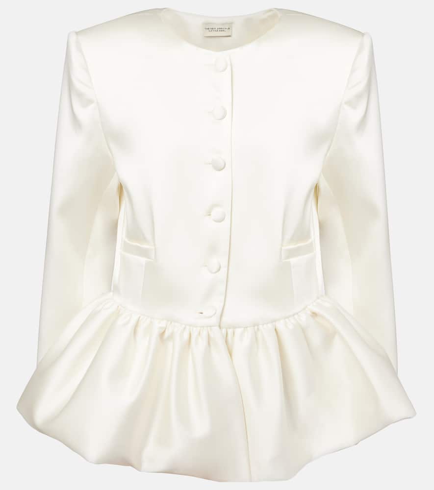 Meringue ruffled satin jacket