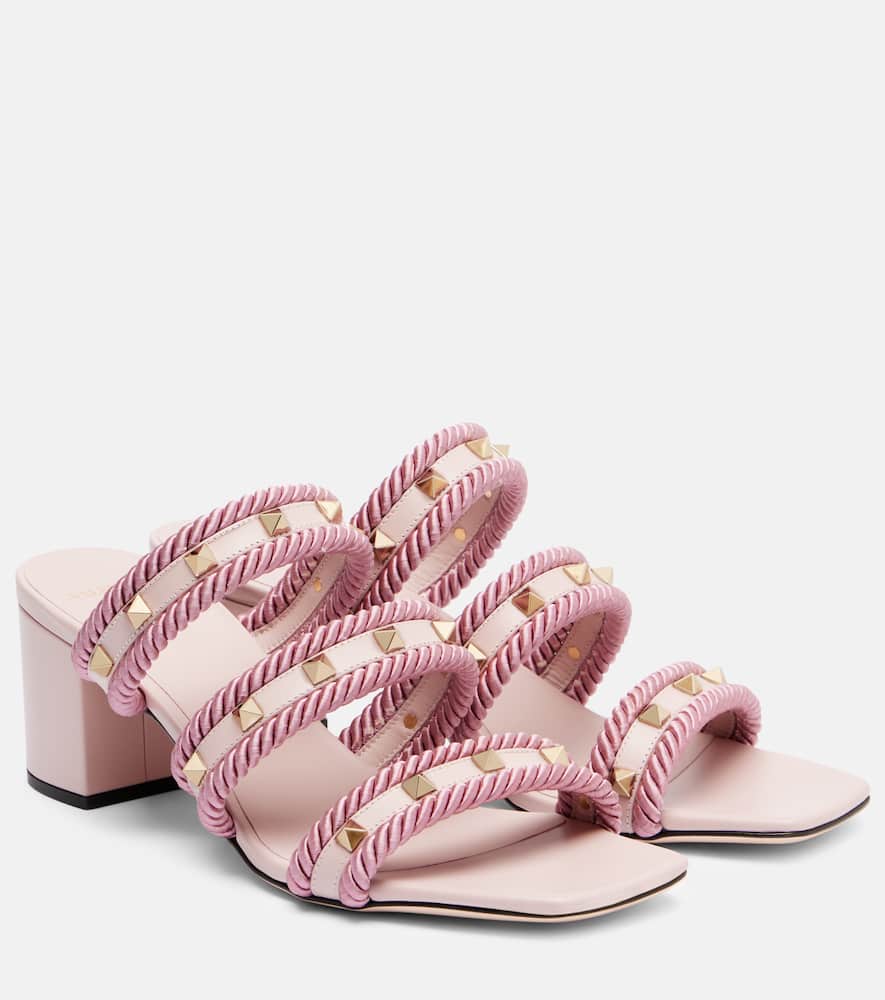 Rockstud Torchon 60 leather mules