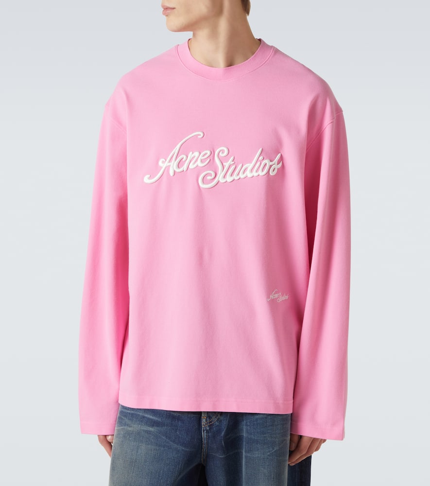 Acne Studios Logo Cotton Jersey T-shirt In Pink