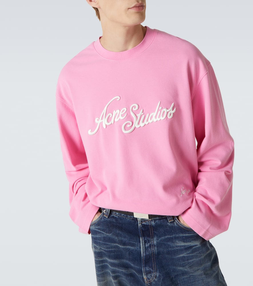 Acne Studios Logo Cotton Jersey T-shirt In Pink