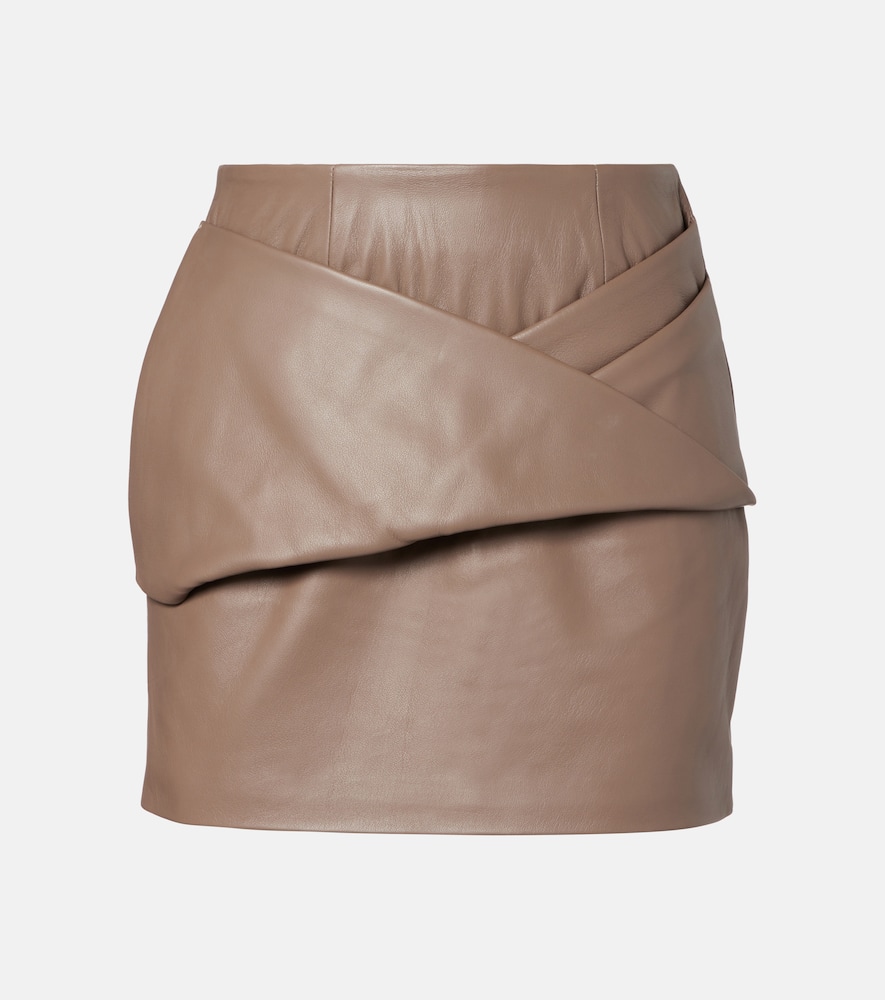 Liss pleated leather miniskirt