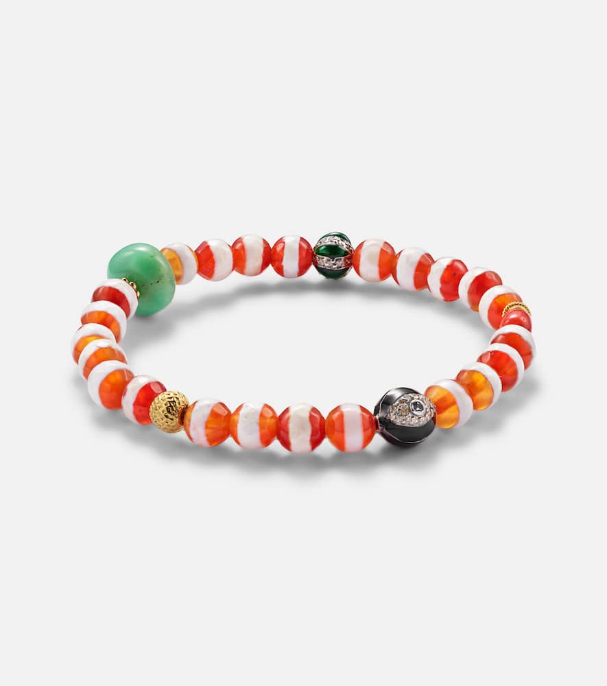 Ileana Makri 18kt Gold Beaded Bracelet With Gemstones
