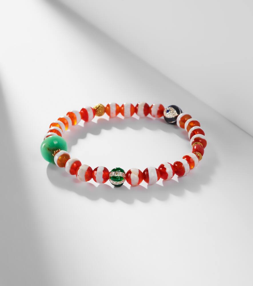 Ileana Makri 18kt Gold Beaded Bracelet With Gemstones