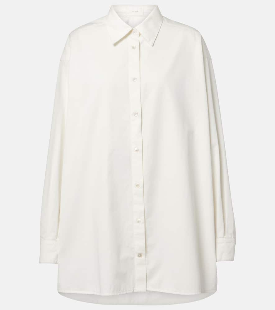 The Row Luka Cotton And Cashmere Shirt In White