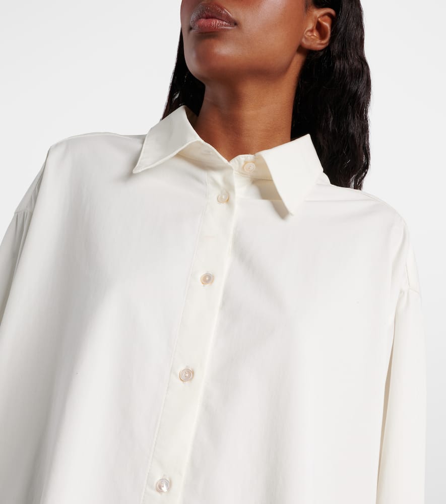 The Row Luka Oversized Cotton And Cashmere-blend Twill Shirt In White