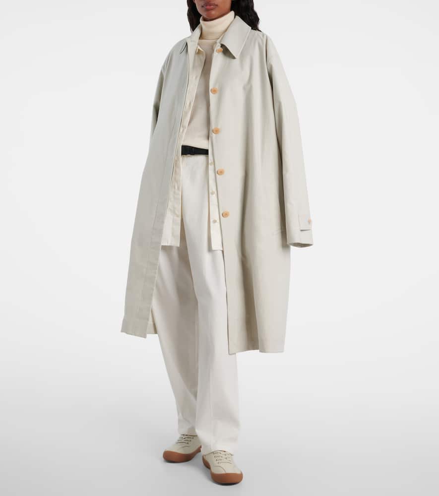 The Row Luka Oversized Cotton And Cashmere-blend Twill Shirt In White