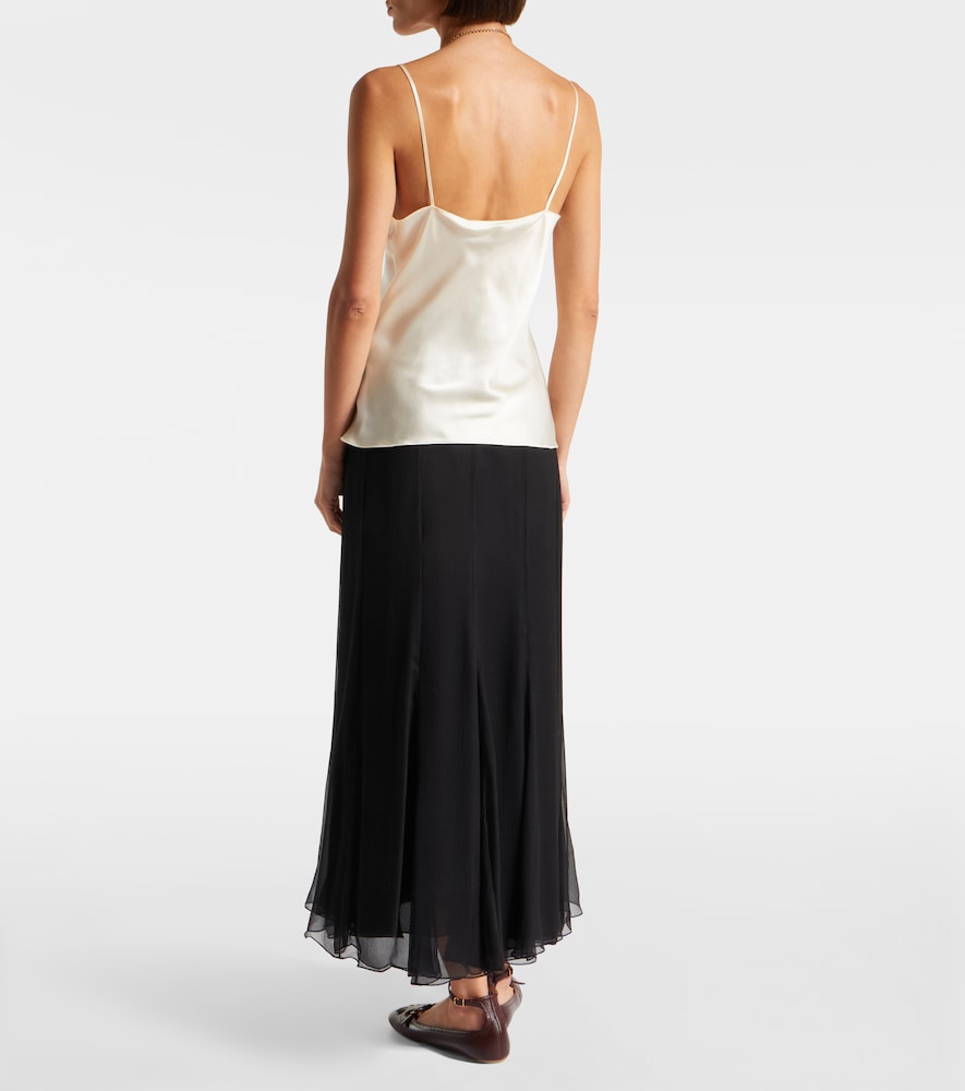 Chloé Women Ivory Washed Silk Satin And Lace Camisole Top In White