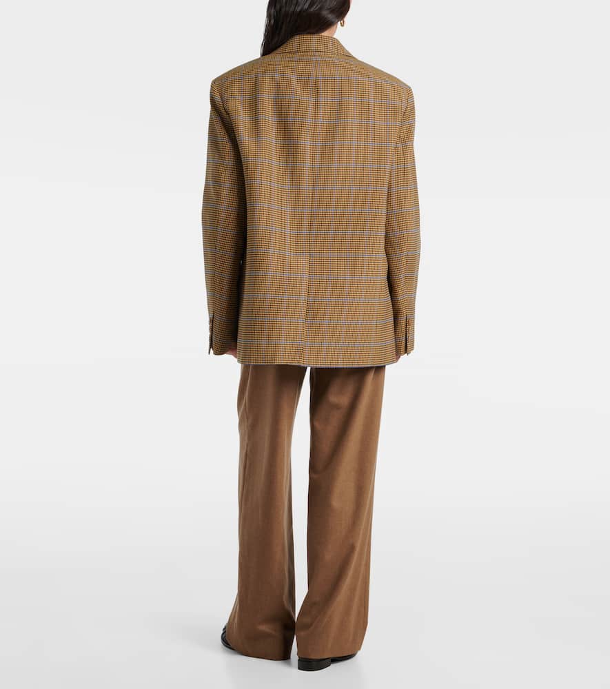 The Frankie Shop Lyra Houndstooth Oversized Blazer In Gold