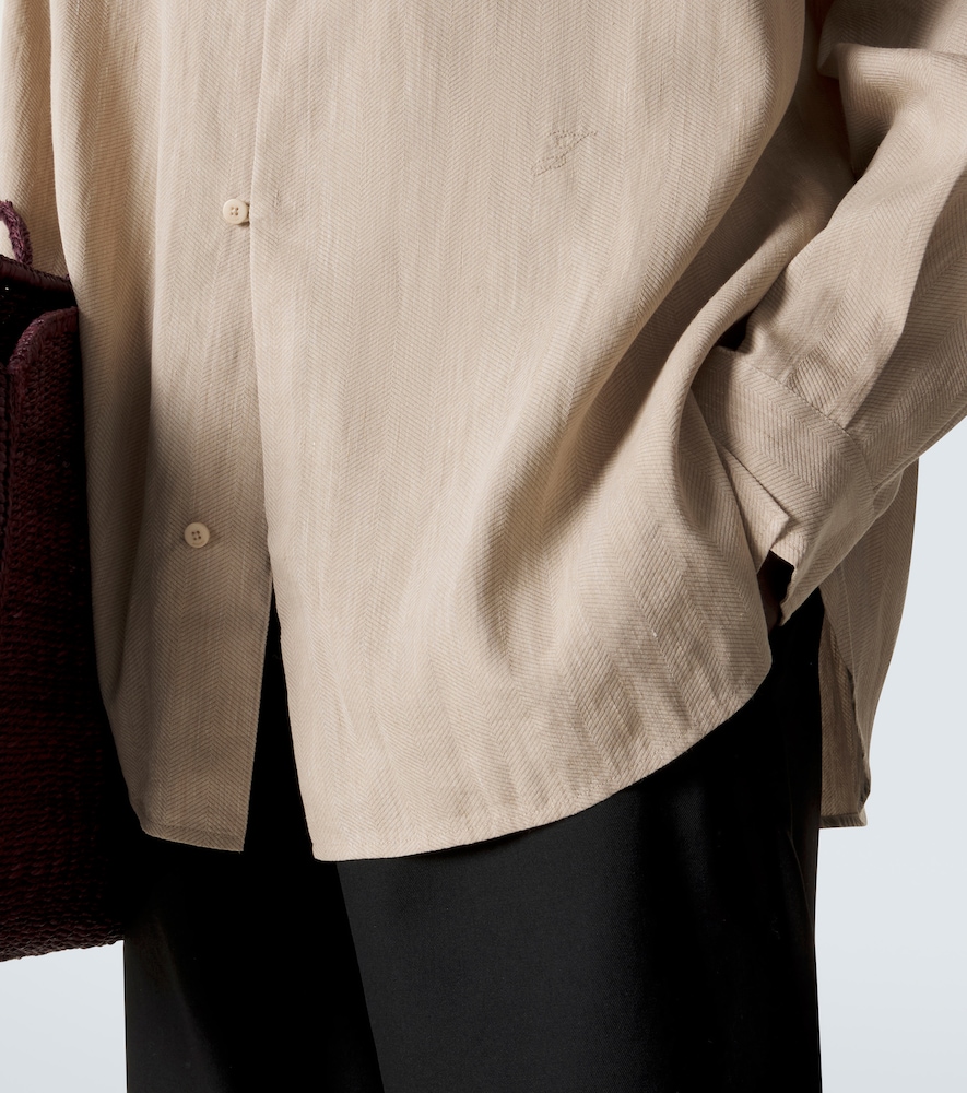  Jacquemus Jacquemus Pastro Herringbone Linen-blend Shirt 
