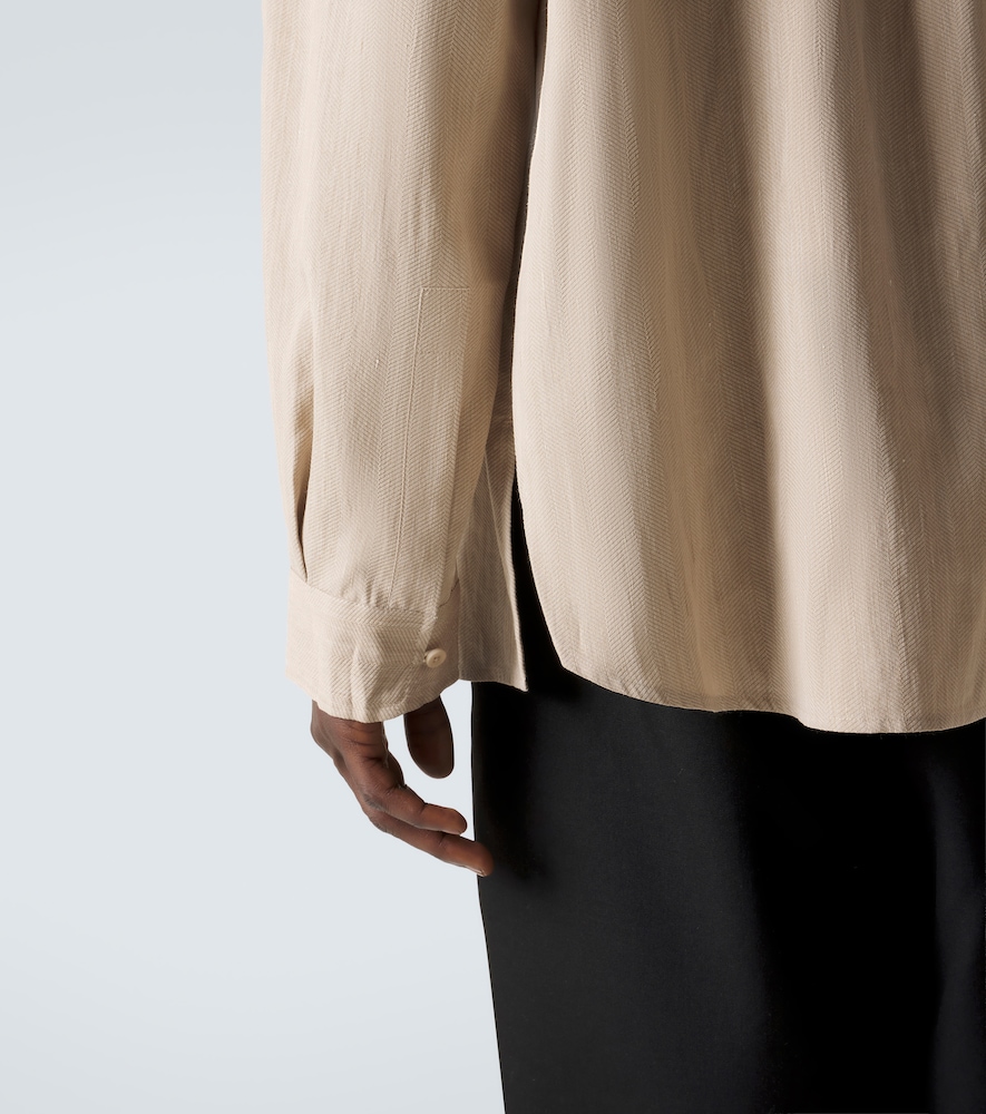  Jacquemus Jacquemus Pastro Herringbone Linen-blend Shirt 