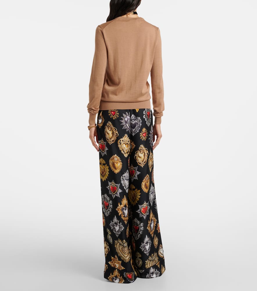 Dolce & Gabbana Dg Cashmere And Silk Sweater In Neutral