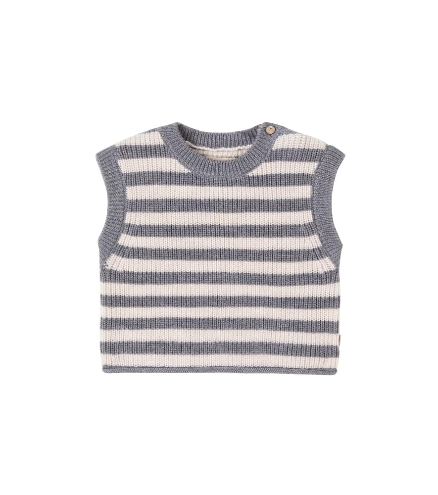 Wheat Baby Ruby Striped Wool Sweater Vest In Multi