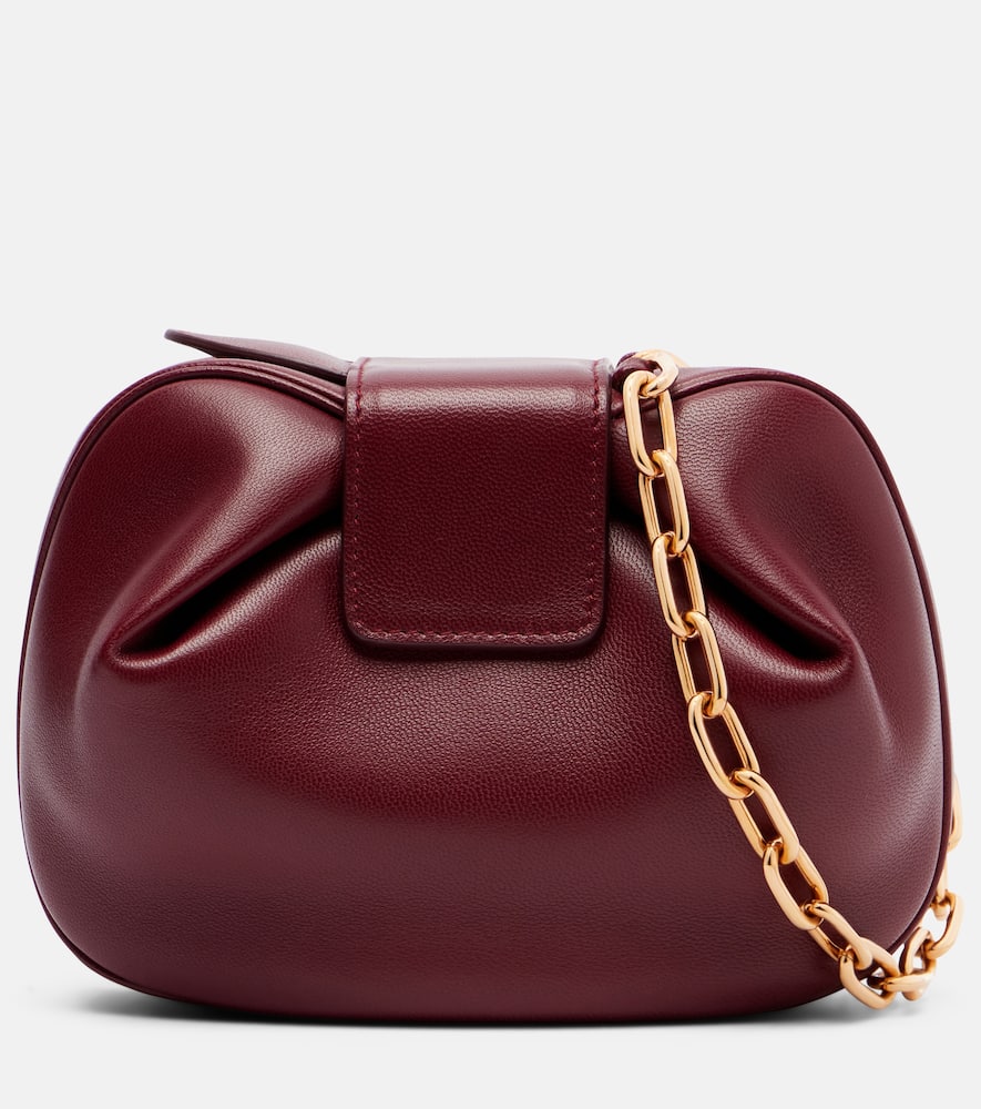 Gabriela Hearst Soft Demi Leather Clutch In Burgundy