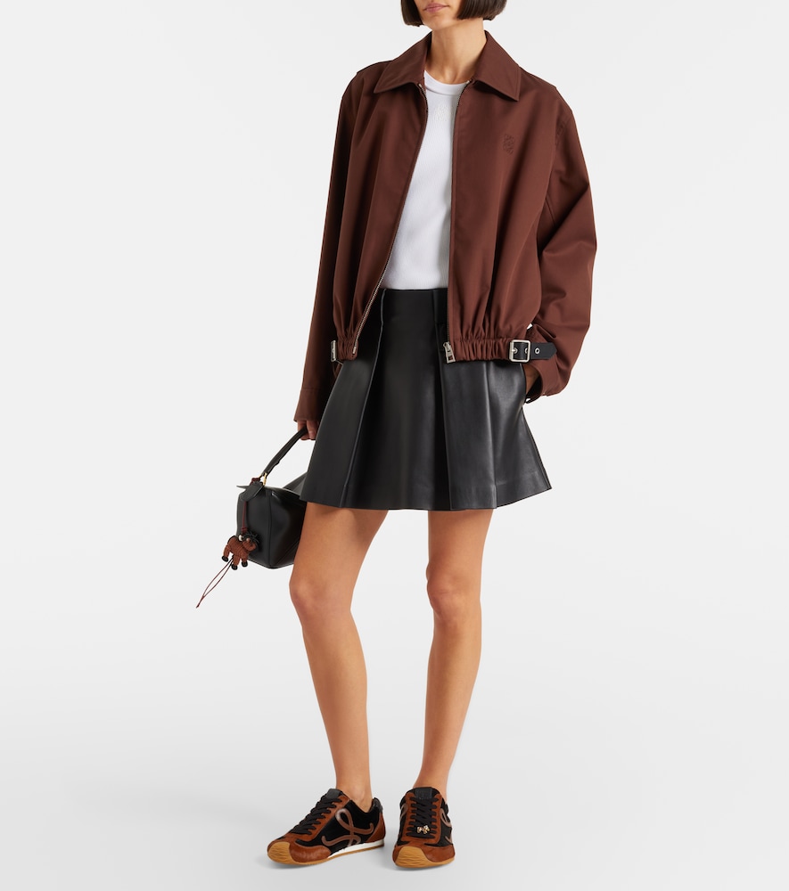  Loewe Loewe Pleated Leather Miniskirt 