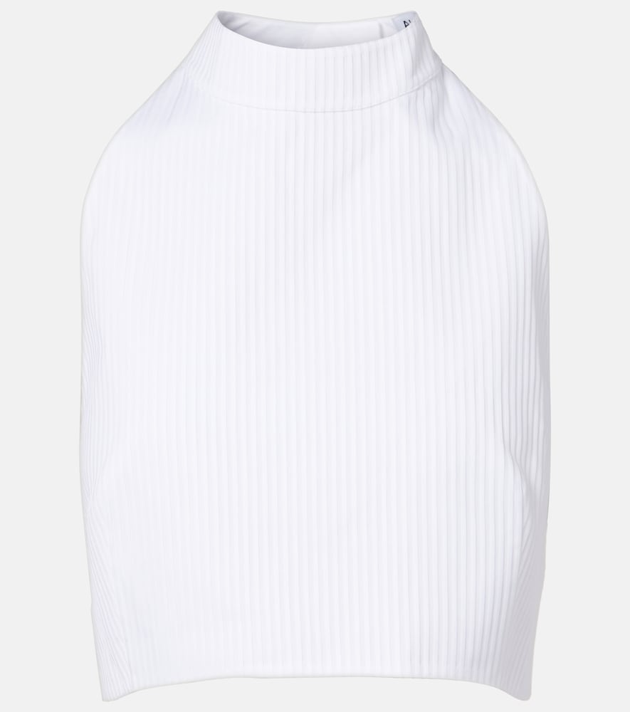 Alaia Alaïa Ribbed halterneck cotton top