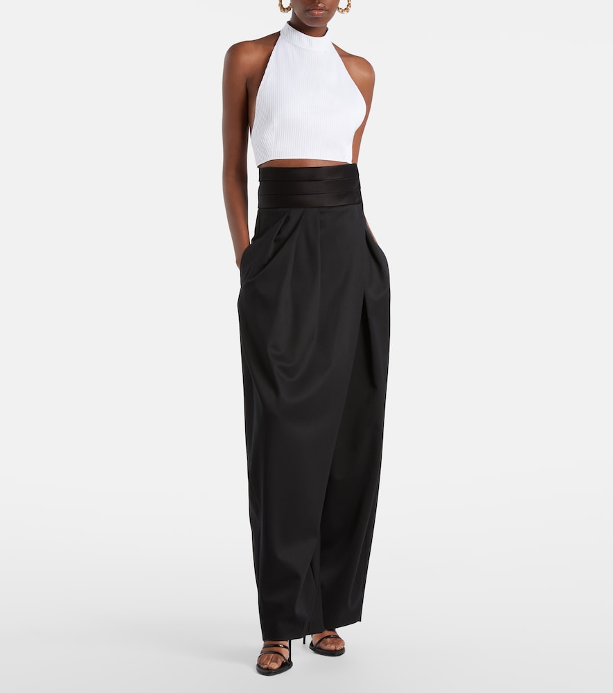 Alaïa Ribbed halterneck cotton top