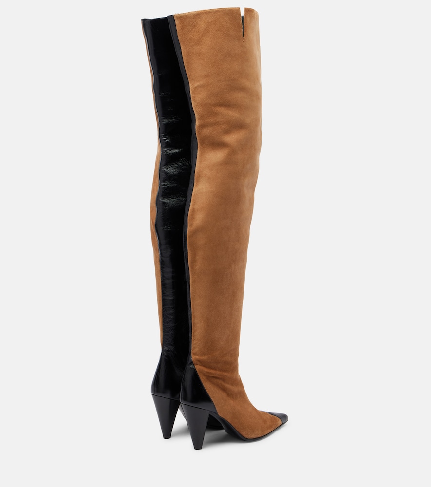  Khaite Khaite Harvey Leather And Suede Over-the-knee Boots 
